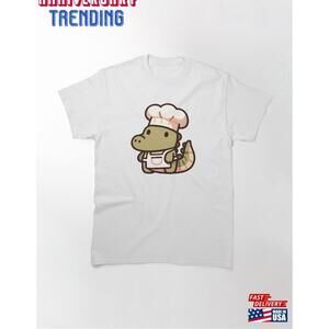 Chef Crocodile In Kitchen Attire Classic Tshirt Unisex